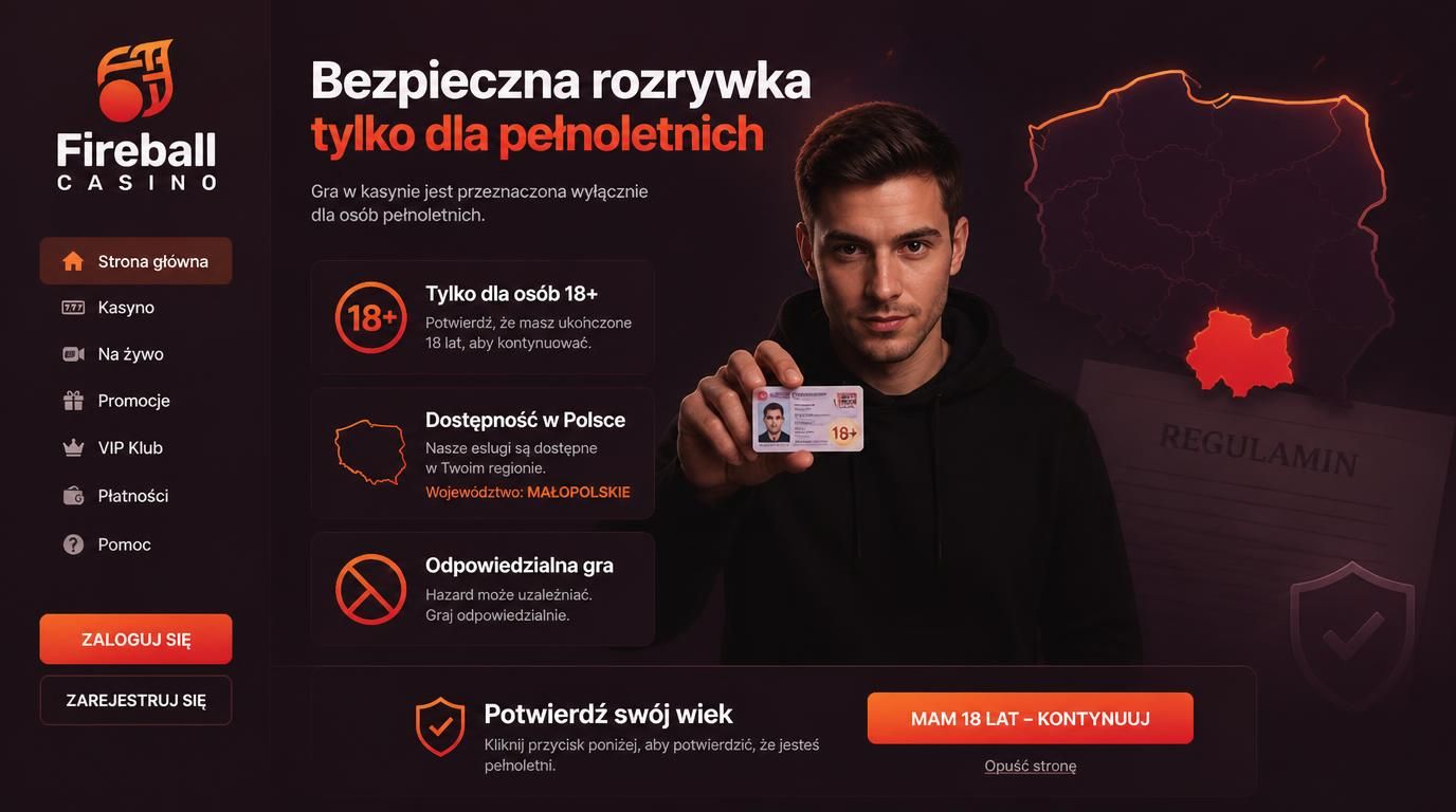 Sprawdzenie wieku i kraju oraz regulaminu